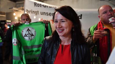 Thüringens Umweltministerin Anja Siegesmund (Bündnis90/Die Grünen) ist Proteste von Windkraftgegnern mittlerweile gewöhnt.