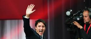Jubelnder Wahlsieger: Justin Trudeau, Premierminister von Kanada