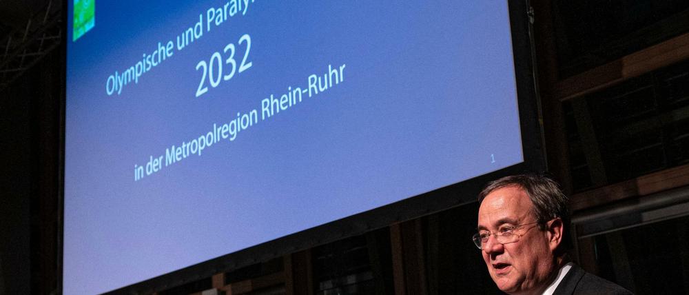Großer Traum. Armin Laschet, Ministerpräsident von Nordrhein-Westfalen, nimmt bei der Veranstaltung der Olympia-Initiative Rhein-Ruhr.