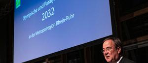Großer Traum. Armin Laschet, Ministerpräsident von Nordrhein-Westfalen, nimmt bei der Veranstaltung der Olympia-Initiative Rhein-Ruhr. 