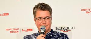 Monika Herrmann auf dem Forum "Soziale Arbeit" im Tagesspiegel-Verlagsgebäude im Juli.