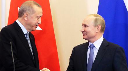 Einigkeit: Wladimir Putin, Präsident von Russland, und Recep Tayyip Erdogan, Staatspräsident der Türkei