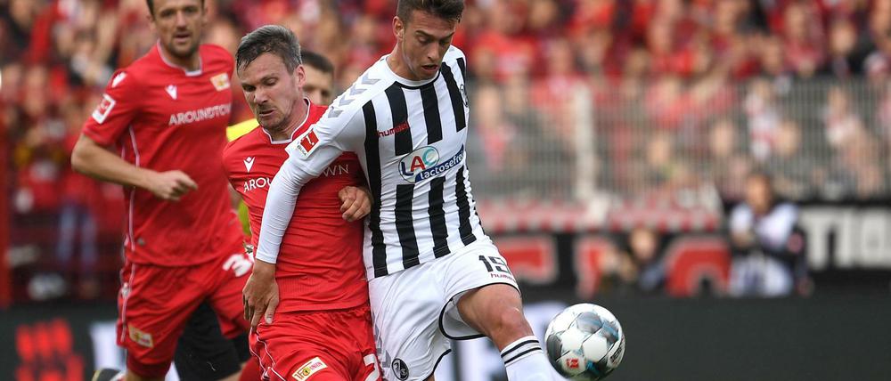 Der Zuverlässige. Unions Abwehrspieler Michael Parensen (l.) lieferte in seinem ersten Bundesligaspiel eine gute Leistung ab.