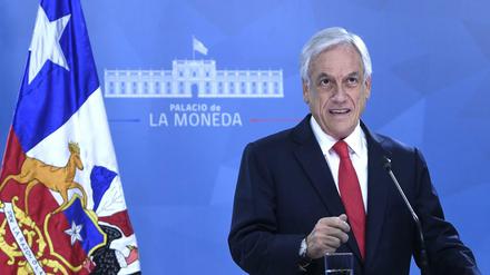 Chiles Präsident Sebastian Pinera spricht zur Nation.