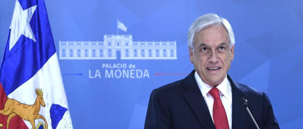 Chiles Präsident Sebastian Pinera spricht zur Nation.