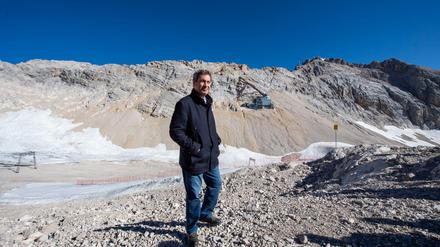 Markus Söder auf der Zugspitze, auf die er am Donnerstag mit seinen Kollegen fuhr.