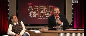 Anna Thalbach und "Abendshow"-Moderator Ingmar Stadelmann. 
