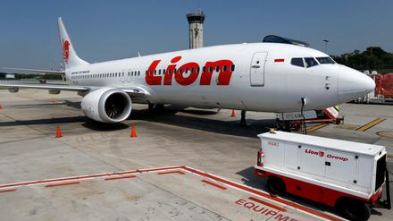 Eine Boeing 737 Max der Gesellschaft Lion Air steht auf dem Flughafen in Jakarta.