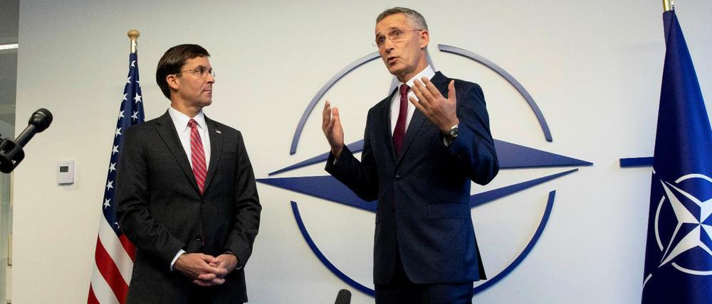 US-Verteidigungsminister Mark Esper and Nato-Generalsekretär Jens Stoltenberg