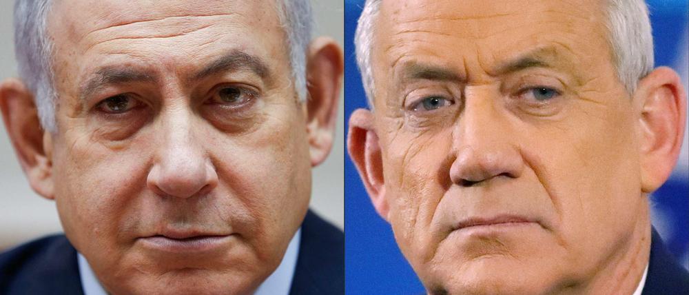 Benjamin Netanjahu (l.) und Benny Gantz