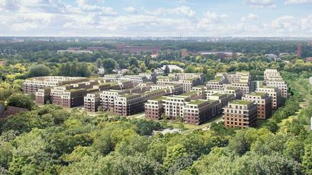 Eine Visualisierung der Bonava zeigt das geplante Bauvorhaben in Lichtenberg. 
