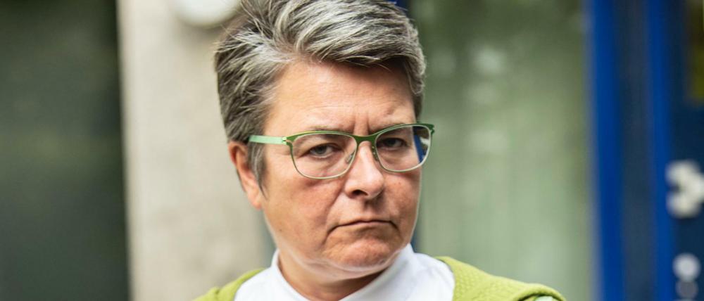 Monika Herrmann (Bündnis 90/Die Grünen), Bezirksbürgermeisterin des Bezirks Friedrichshain-Kreuzberg, bei einer auswärtigen Sitzung des Berliner Senats in Friedrichshain-Kreuzberg.