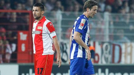 Torsten Mattuschka (Union) und Peter Niemeyer (Hertha) beim Berliner Derby.