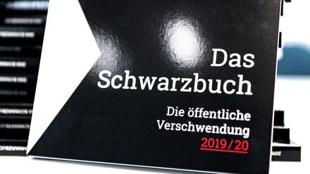Das Schwarzbuch «Die öffentliche Verschwendung» 2019/20 liegt auf einem Tisch.