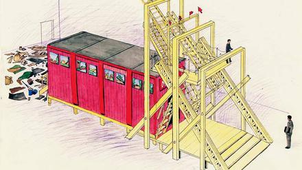 Zeichnung zu „The Red Wagon“ von 1991.