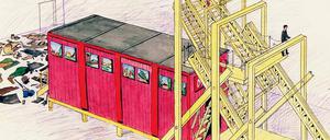 Zeichnung zu „The Red Wagon“ von 1991.