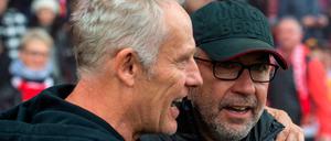 So schnell sieht man sich wieder. Anderthalb Wochen nach dem Ligaspiel treffen Christian Streichs Freiburger im Pokal erneut auf Urs Fischer (rechts) und den 1. FC Union.