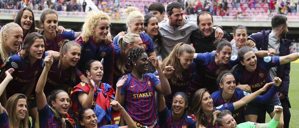 Große Sportlerinnen, schlecht bezahlt: Die Fußballerinnen des FC Barcelona.