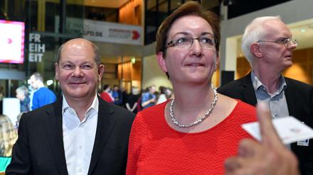 Knapp vorn. Das Kandidatenpaar Olaf Scholz und Klara Geywitz.