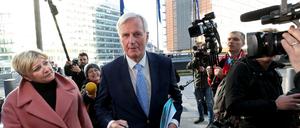 Michel Barnier, Beauftragter der EU-Kommission für die Brexit-Verhandlungen, am Montag auf dem Weg zur Frist-Verlängerung.