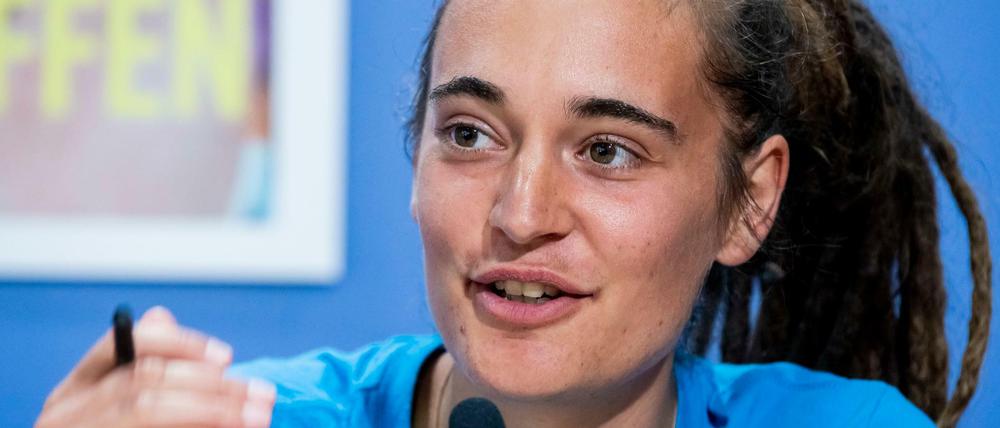 Carola Rackete, Seenotretterin und Klimaaktivistin, bei der Vorstellung ihres Buches „Handeln statt Hoffen“. 