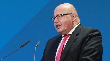 Peter Altmaier kurz vor dem Sturz bei seiner Rede auf dem Digitalgipfel
