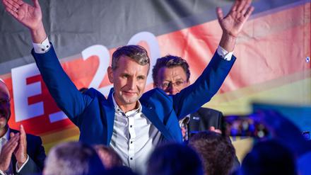 Ergebnis verdoppelt. Thüringens AfD-Chef Björn Höcke nach der Landtagswahl