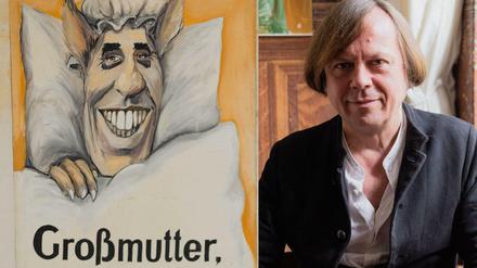 Joachim „Hamster“ Damm in seiner Wohnung in Prenzlauer Berg – wo auch sein berühmtes Krenz-Plakat hängt.