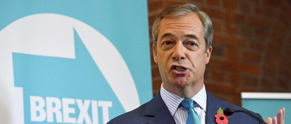 Nigel Farage, der Vorsitzende der britischen Brexit-Partei, am Freitag in London.