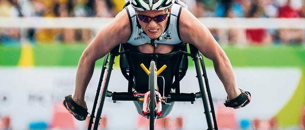 Eine schnelle Frau: Bei den Paralympics 2012 in London gewann Marieke Vervoort Gold über 100 Meter und Silber über 200 Meter. In Rio 2016 holte die Belgierin Silber (400 Meter) und Bronze (100 Meter).