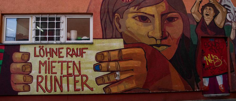 Zeitgenössisches Wandbild in Kreuzberg.