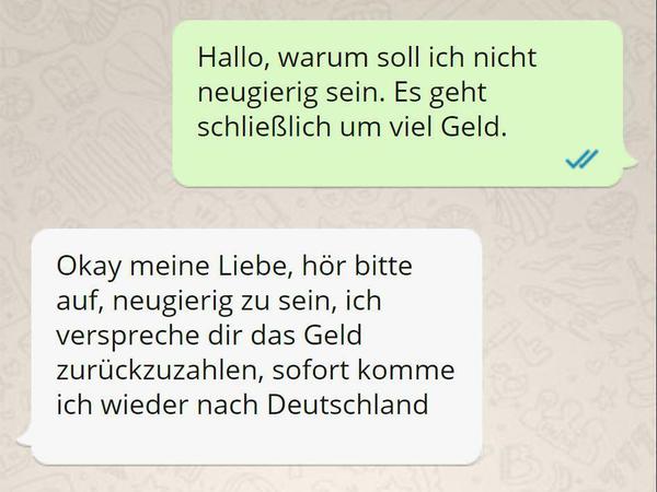 Auszug aus dem Chat mit Robert Speigh.