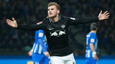 Der Toreschreck. Leipzigs Timo Werner traf in sechs Spielen gegen Hertha BSC sechsmal. Insgesamt haben die Berliner eine Bilanz von 6:22 Treffern gegen die Sachsen. 