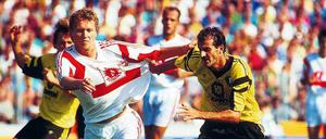 Underdog in der Bundesliga. Sergio Allievi (rechts) gegen den VfB Stuttgart. 