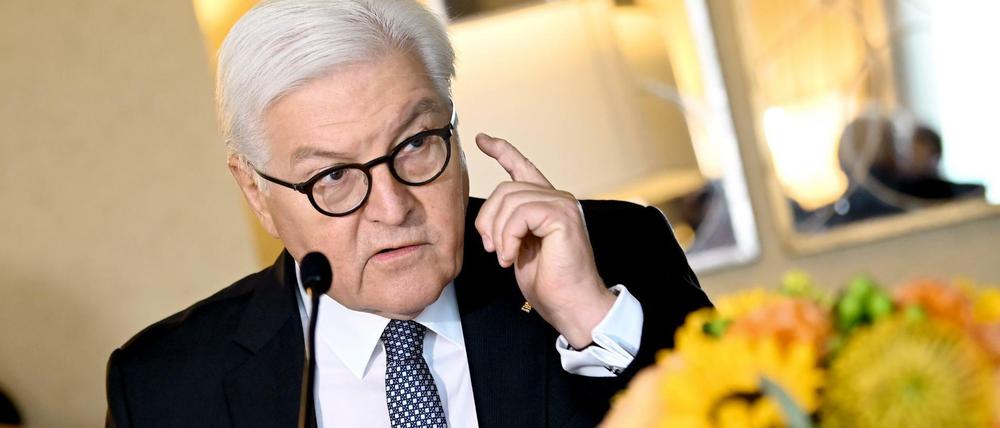 Bundespräsident Frank-Walter Steinmeier bei seiner USA-Reise im Oktober in Boston.
