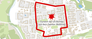 Der Sperrkreis für die Entschärfung.