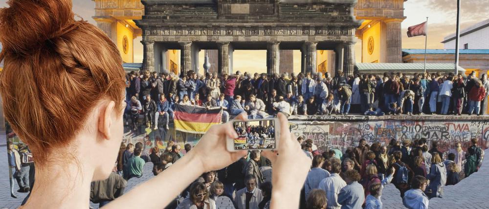 Mit der App Tagesspiegel 89/19 können Sie historische Fotos direkt im Stadtbild erkunden. Und Selfies mit David Hasselhoff in Ihrem Wohnzimmer machen. 