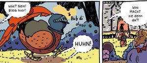 Furchtloses Federvieh: Eine Szene aus „Adventure Huhn“.