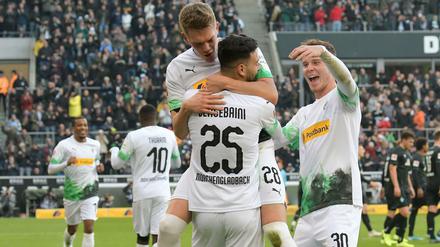 Gladbachs Spieler hatten auch gegen Bremen reichlich Grund zum Jubeln. 
