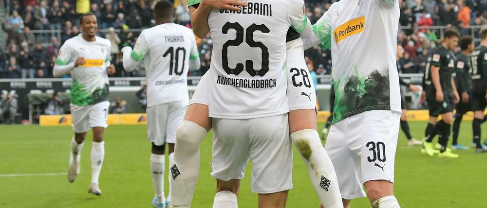 Gladbachs Spieler hatten auch gegen Bremen reichlich Grund zum Jubeln. 