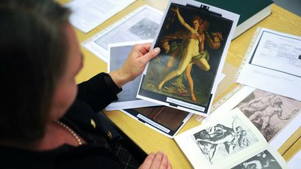 Reproduktionen von Bildern aus dem Kunstfund des verstorbenen Münchner Kunstsammlers Cornelius Gurlitt.