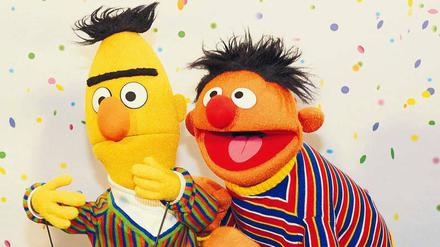 Dauerbrenner. Bei heutigen Vorschulkindern stehen die Klappmaulpuppen zwar nicht mehr an allererster Stelle, aber beliebt sind sie immer noch: Ohne den quietschfidelen Ernie (r.) und den etwas bräsigen Bert wären Millionen Kindheiten ein bisschen ärmer gewesen. 