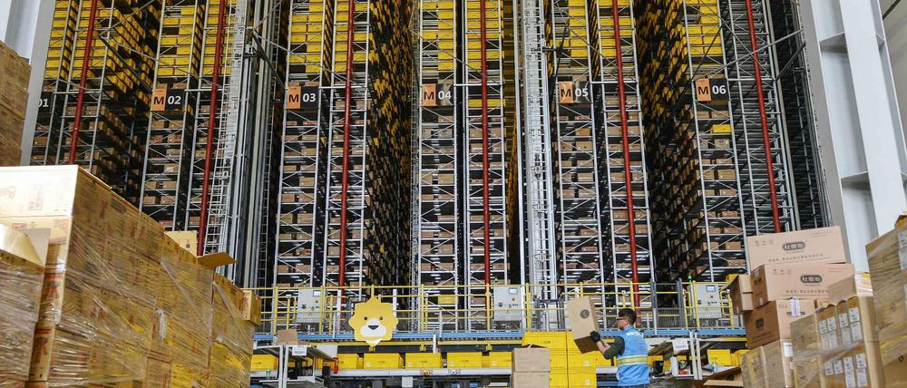 Die Logistik hinter dem Singles' Day ist gewaltig. Hier ein Paketzentrum im chinesischen Nanjing.