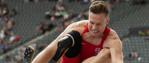 Markus Rehm bei den Deutschen Meisterschaften im Olympiastadion. 