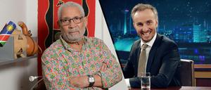 Herero-Aktivist Israel Kaunatjike und Jan Böhmermann.