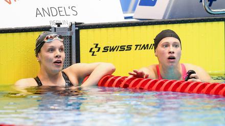 Sarah Köhler (r) von SG Frankfurt schaffte einen neuen deutschen Rekord.