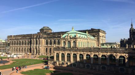 Die Gemäldegalerie Alte Meister im Semperbau von der Zewingerseite aus gesehen. Sie eröffnet nach sechsjähriger Sanierungszeit wieder am 29. Februar 2020.