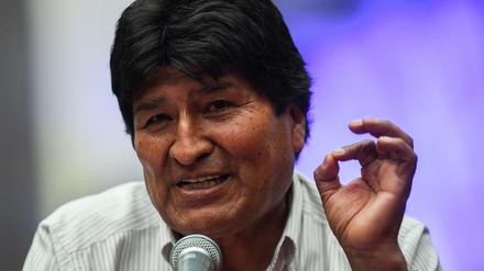 Evo Morales bei einer Pressekonferenz in Mexiko.