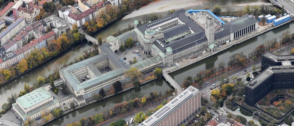 Riesenkomplex: Deutsche Museum in München in einer Luftaufnahme.