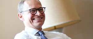 Michael Müller (SPD), Berlins Regierender Bürgermeister gibt der dpa ein Interview zu Tesla.